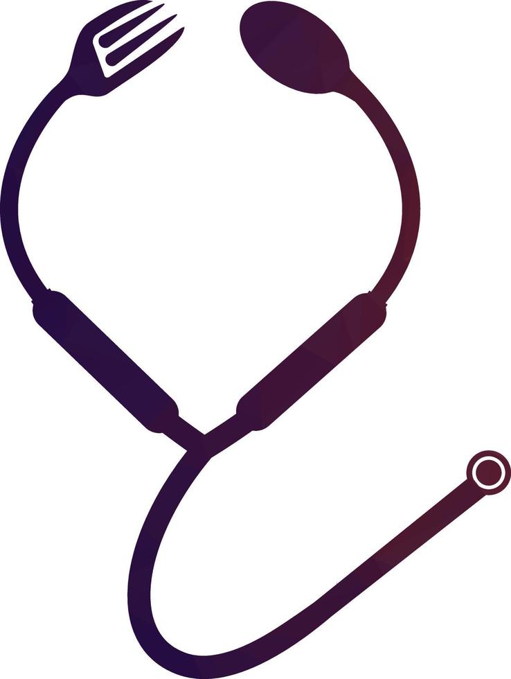 Medical food vector logo template. This design use stethoscope symbol. Suitable for health.