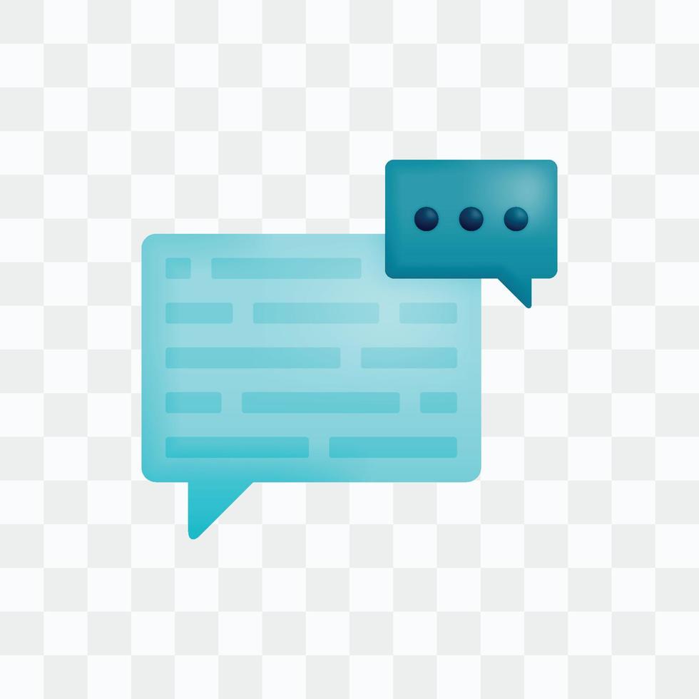 Vector icon with 3d render style of comments and feedback with three dots chat bubbles, a metaphor for comments and feedback or consulting to get good advice. Can be used for ads, poster, startup apps