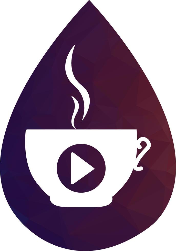 Coffee media logo design template. Coffee and play logo design. vector