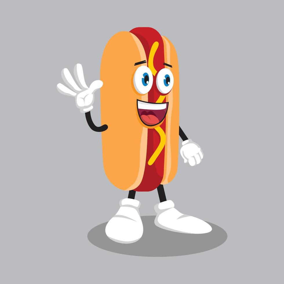 HotDog Mascot with Different Emotions set in Cartoon Style Vector. Funny Character. Figure Ilustration. Character Emoji. Cartoon Emoticon. vector