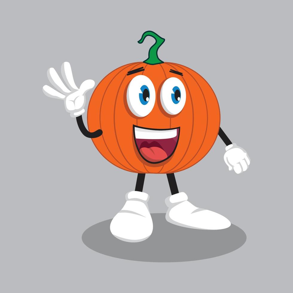 mascota de calabaza con diferentes emociones ambientadas en un vector de estilo de dibujos animados. personaje divertido ilustración de la figura. emojis de personajes emoticono de dibujos animados.