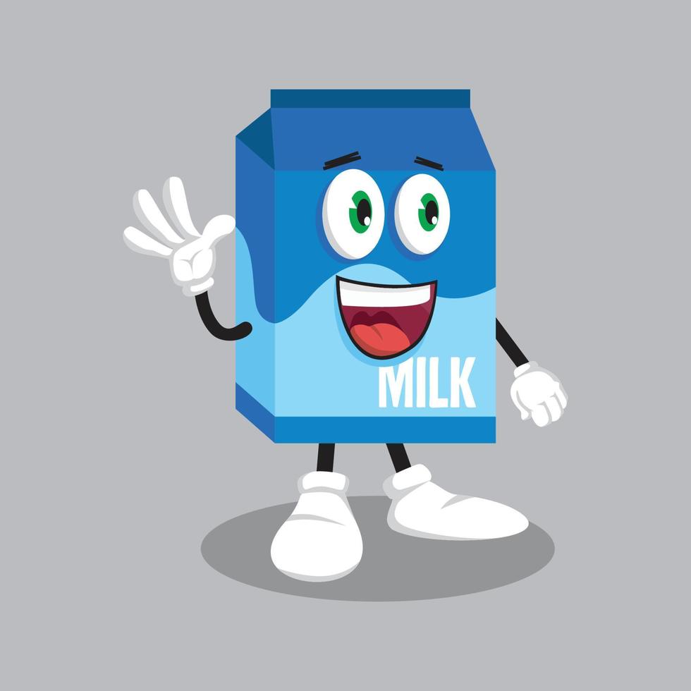 mascota de leche con diferentes emociones ambientadas en un vector de estilo de dibujos animados. personaje divertido ilustración de la figura. emojis de personajes emoticono de dibujos animados.