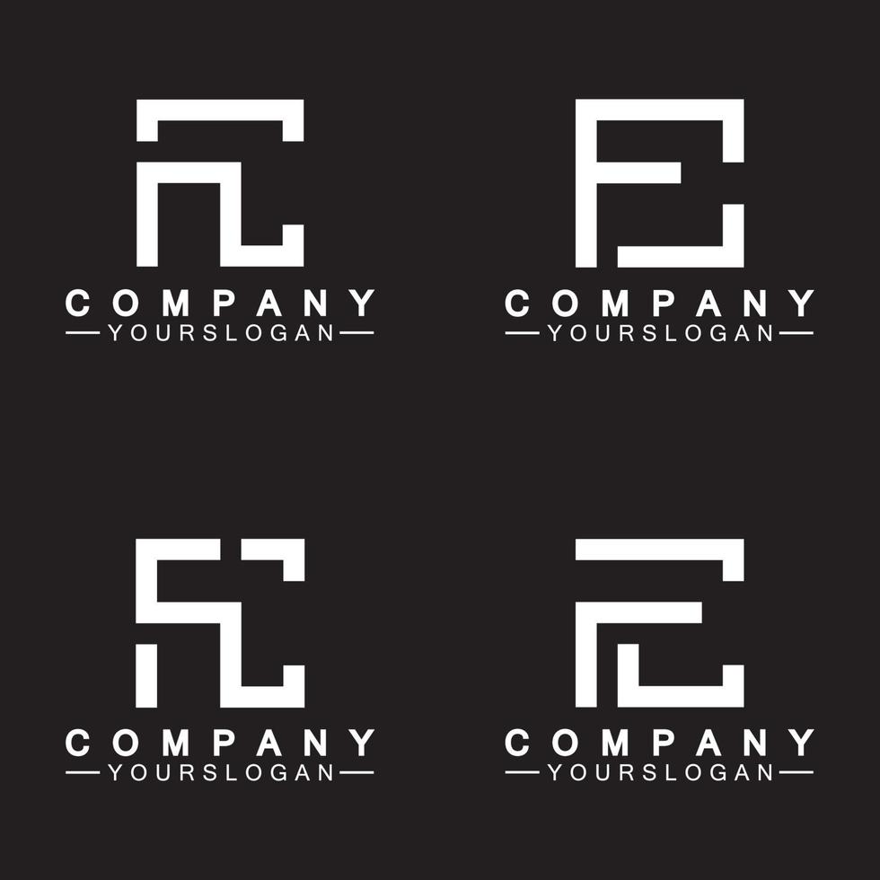 alfabeto letras monograma logo cf,fc,c y F, elegante y profesional blanco color letra icono diseño en negro antecedentes. vector