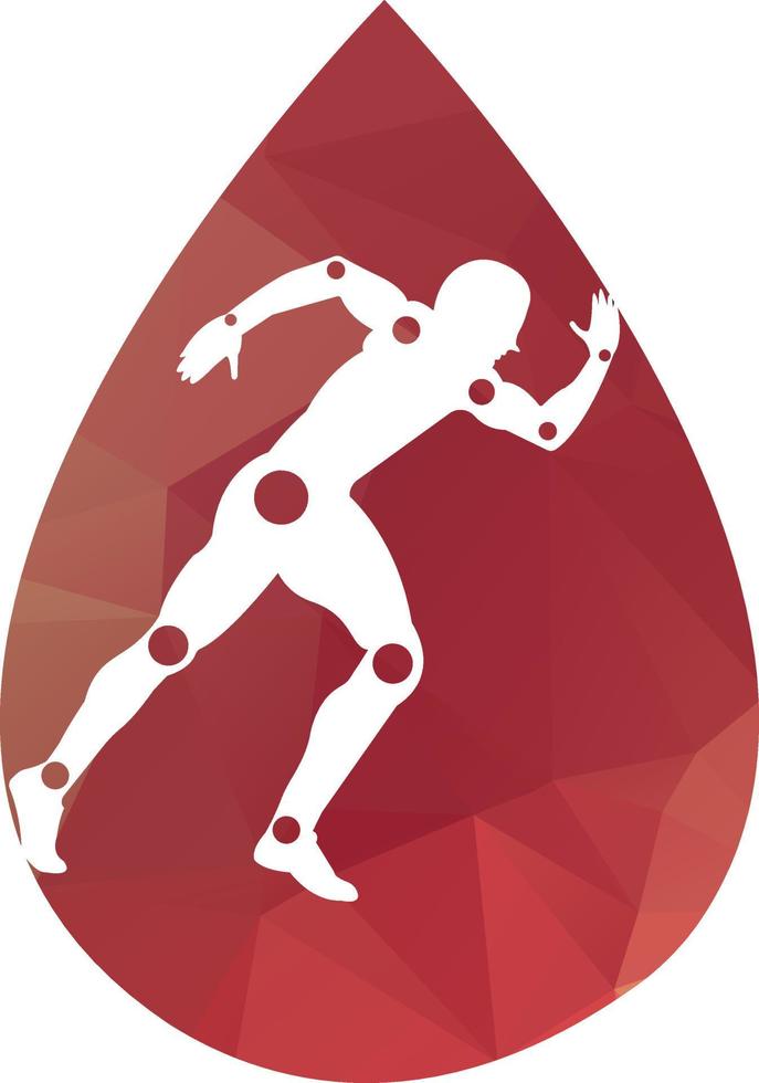 activo hombre, corriendo silueta, articulación dolor símbolos, logo icono. fisioterapia tratamiento diseño modelo vector con personas correr. vistoso vector salud fisioterapia clínica logo fisioterapia logo