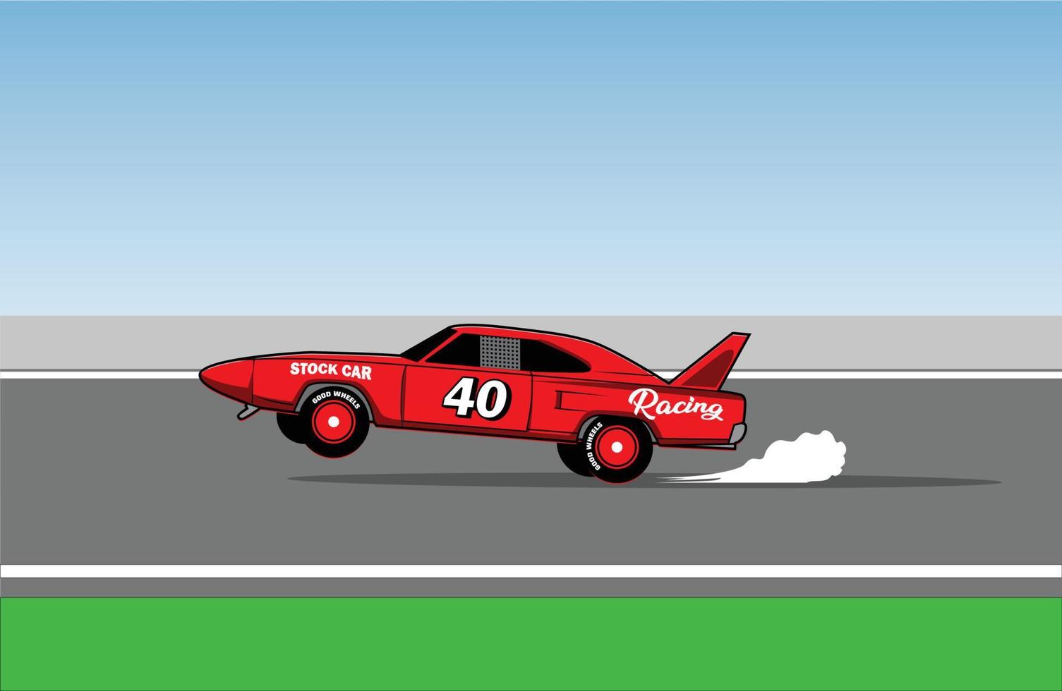 Vintage Stock Car Racing is ready to race in illustration vector style.