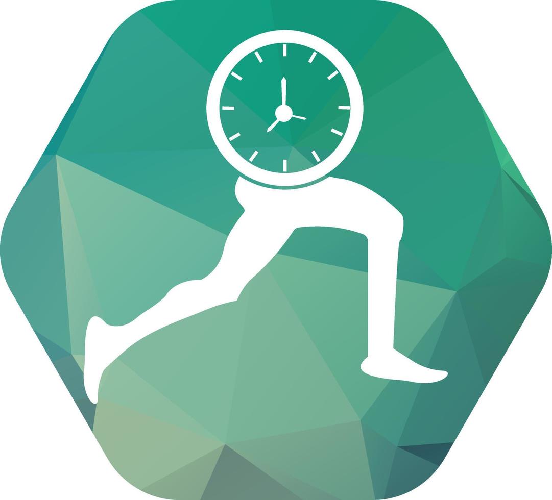 Time run vector logo template. This design use clock and forr symbol. Suitable for management.