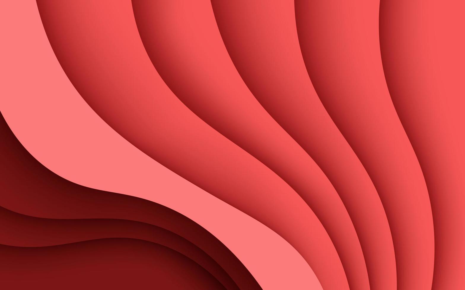 dynamic abstract red wave overlapping layers papercut background. eps10 vector