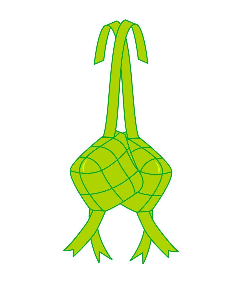 Ketupat icon symbol, ramadan icon green design vector illustration