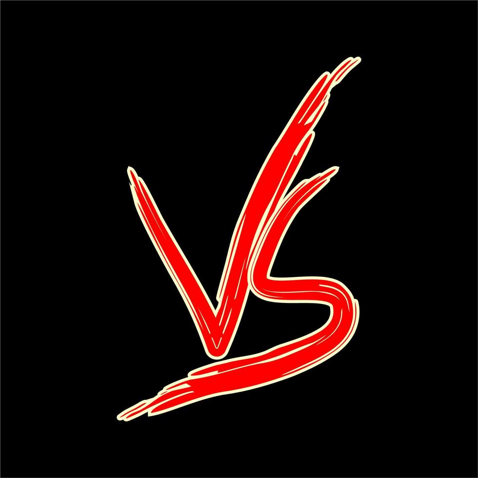 VS icon, versus battle icon sign logo symbol red design black background vector