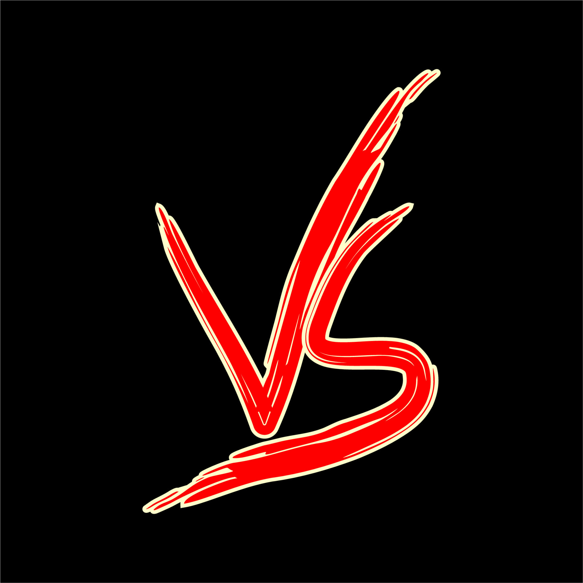 VS icon, versus battle icon sign logo symbol red design black
