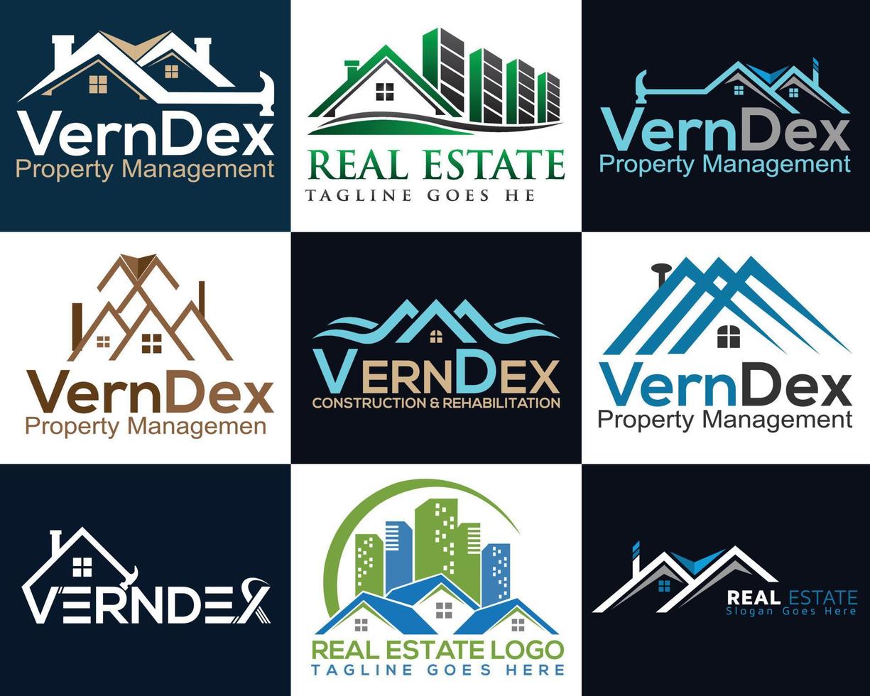 Real Estate set logo design vector