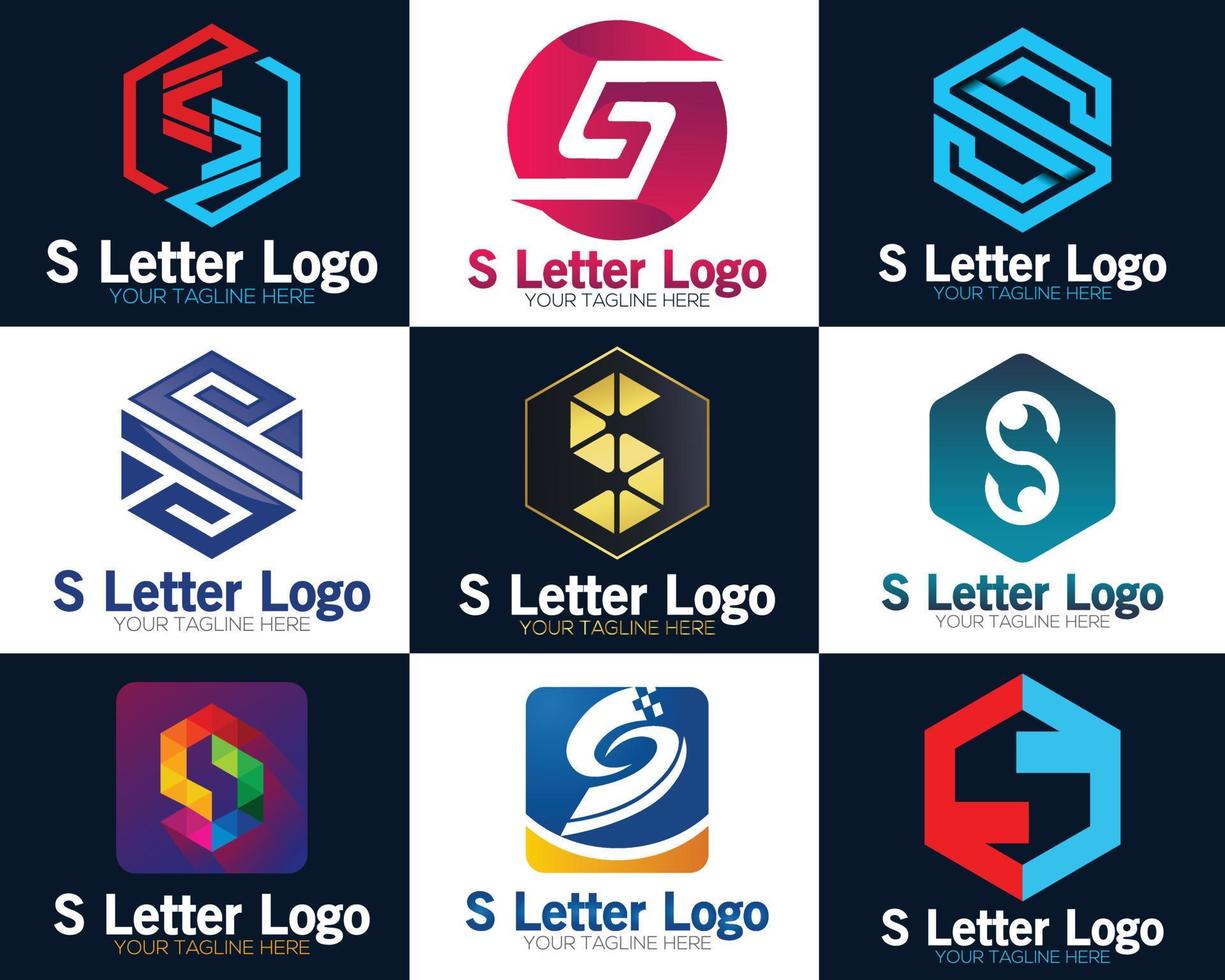Fashion S letter technology network logo sign. Letter S logo for technology. vector