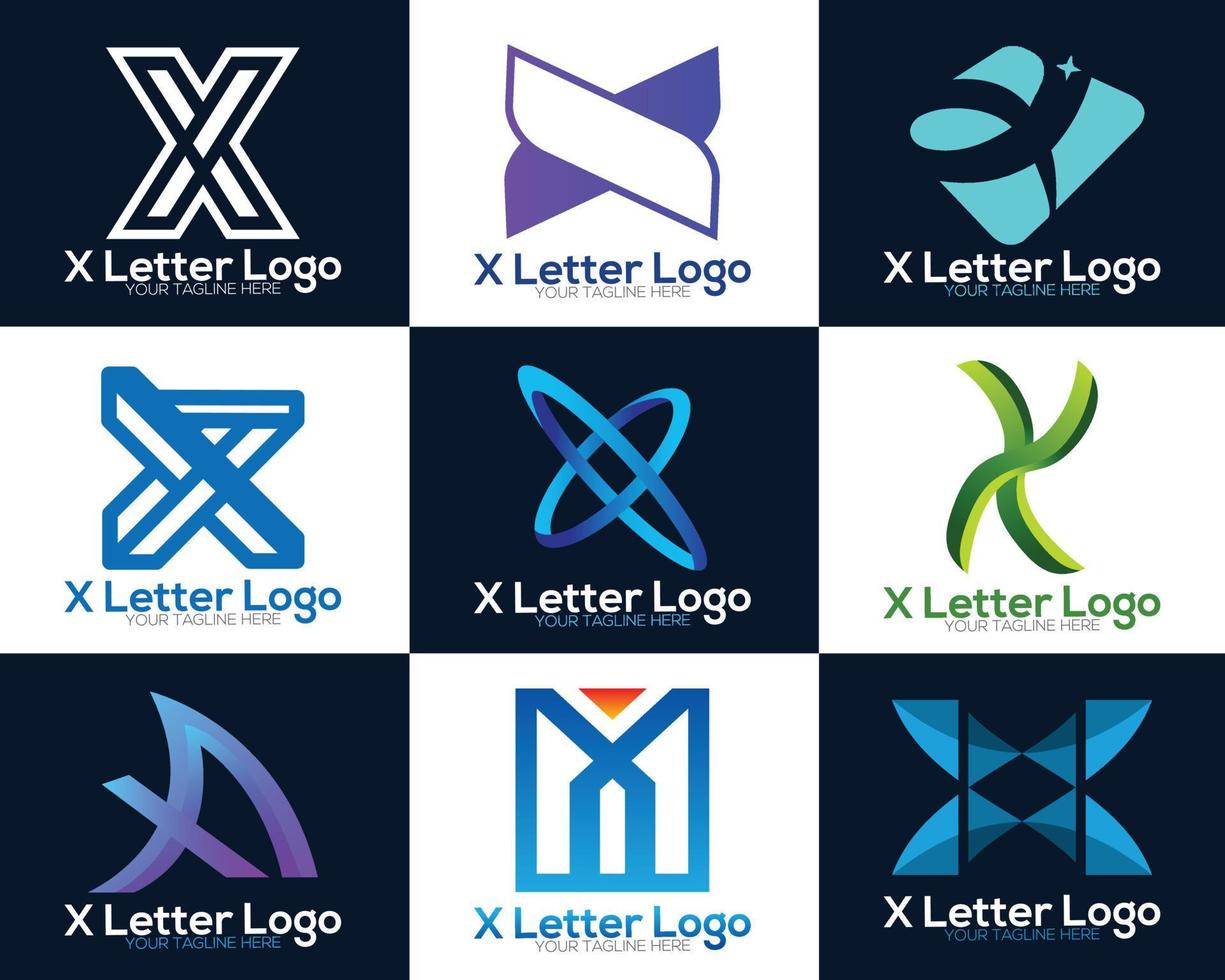 Abstract X letter logo design branding. X Letter Logo Template Illustration Design.  X modern logo vector graphic element,