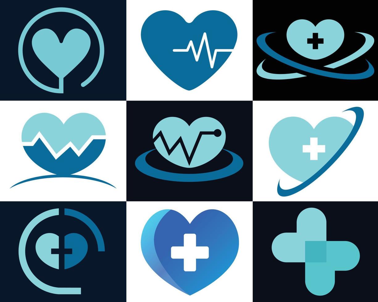 Creative healthcare clinic hospital logo. Medical leaf natural logo. vector