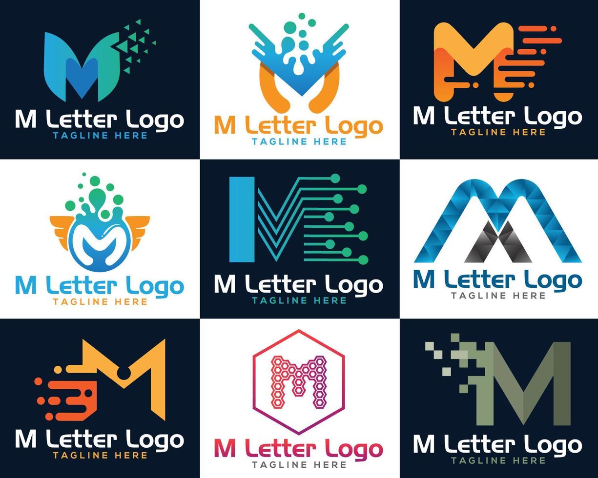 creative M letter logo design. Unique modern creative letter M logo icon design template elements. vector