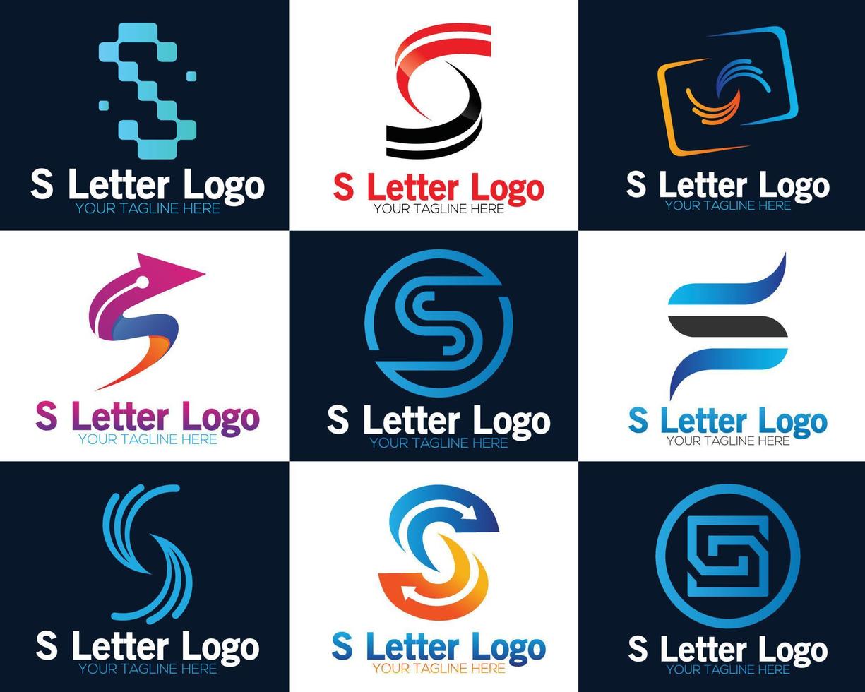 Fashion S letter technology network logo sign. Letter S logo for technology. vector