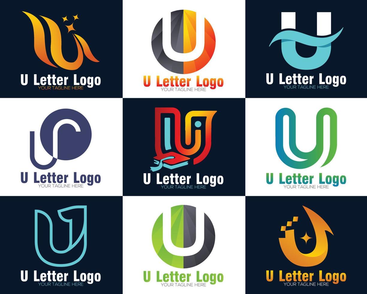 Abstract U letter logo design template. Modern U Letter Logo Design. Minimal letter U logo template shape vector