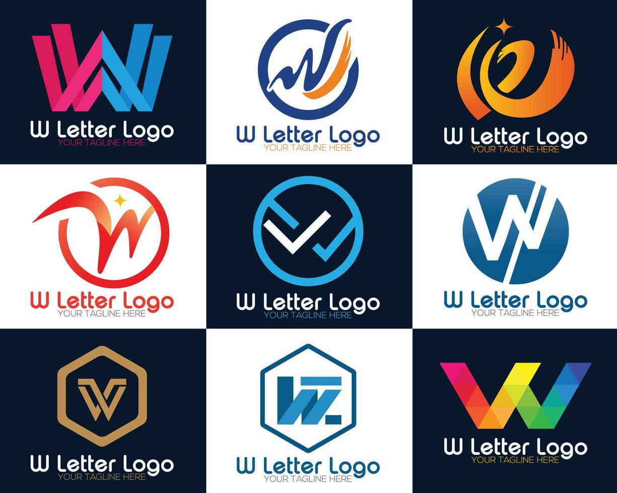 Initial letter W logo collection vector design template. Letter W logo icon design template elements.