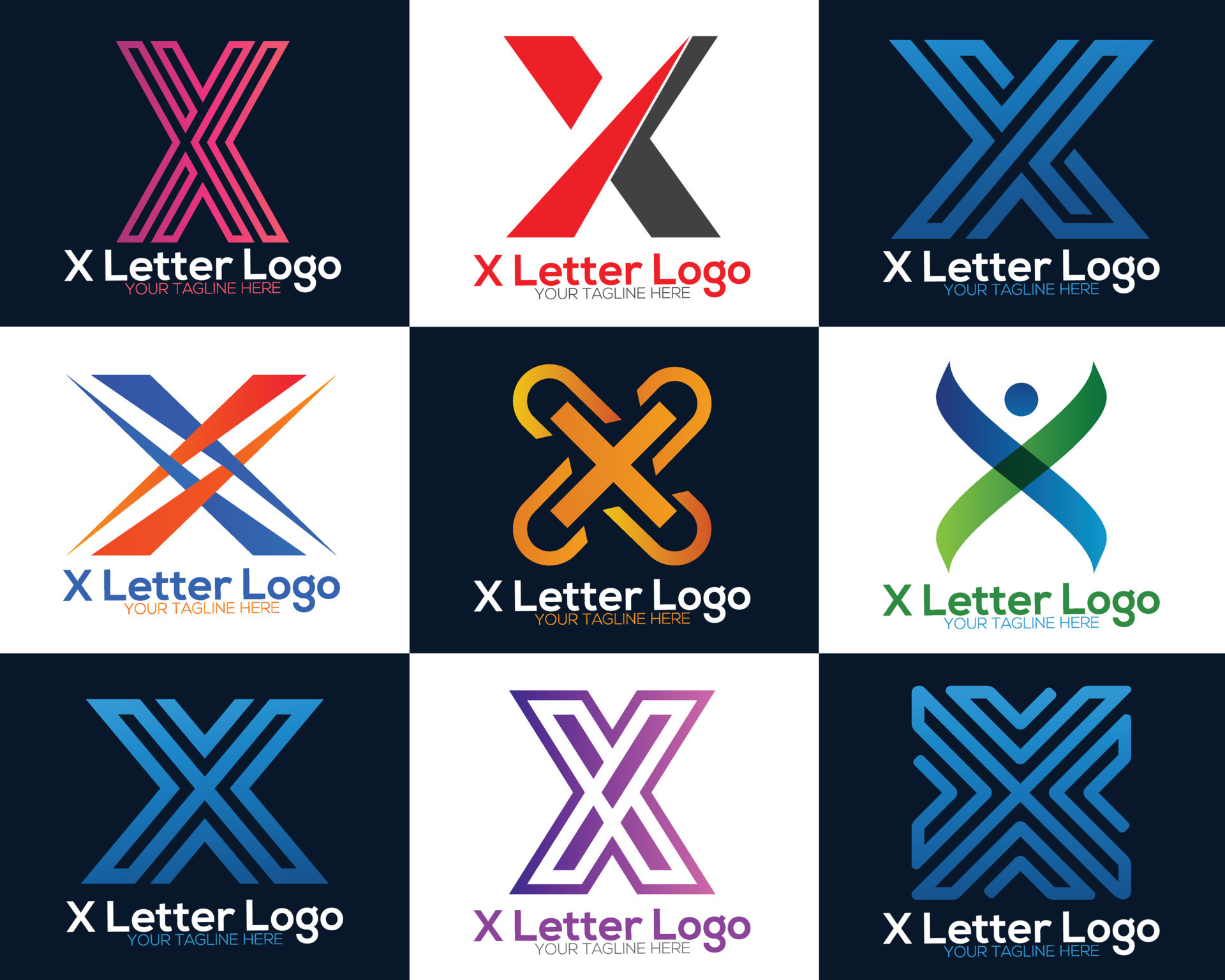 Abstract X letter logo design branding. X Letter Logo Template
