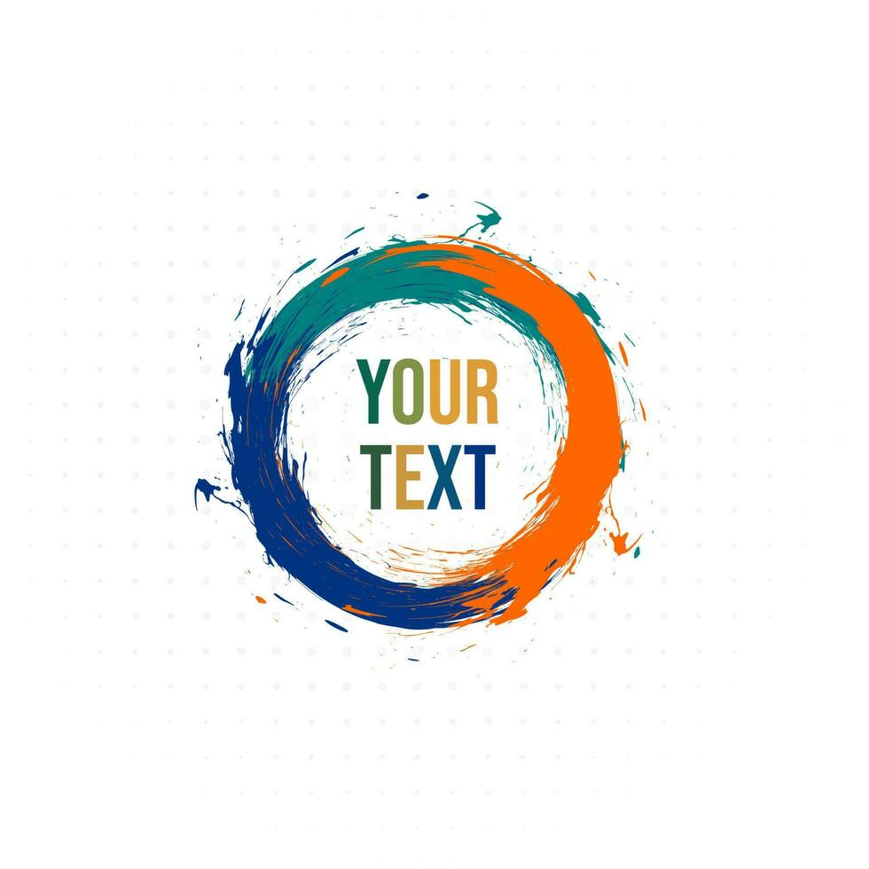 A circle brush with the word your text in the middle vector