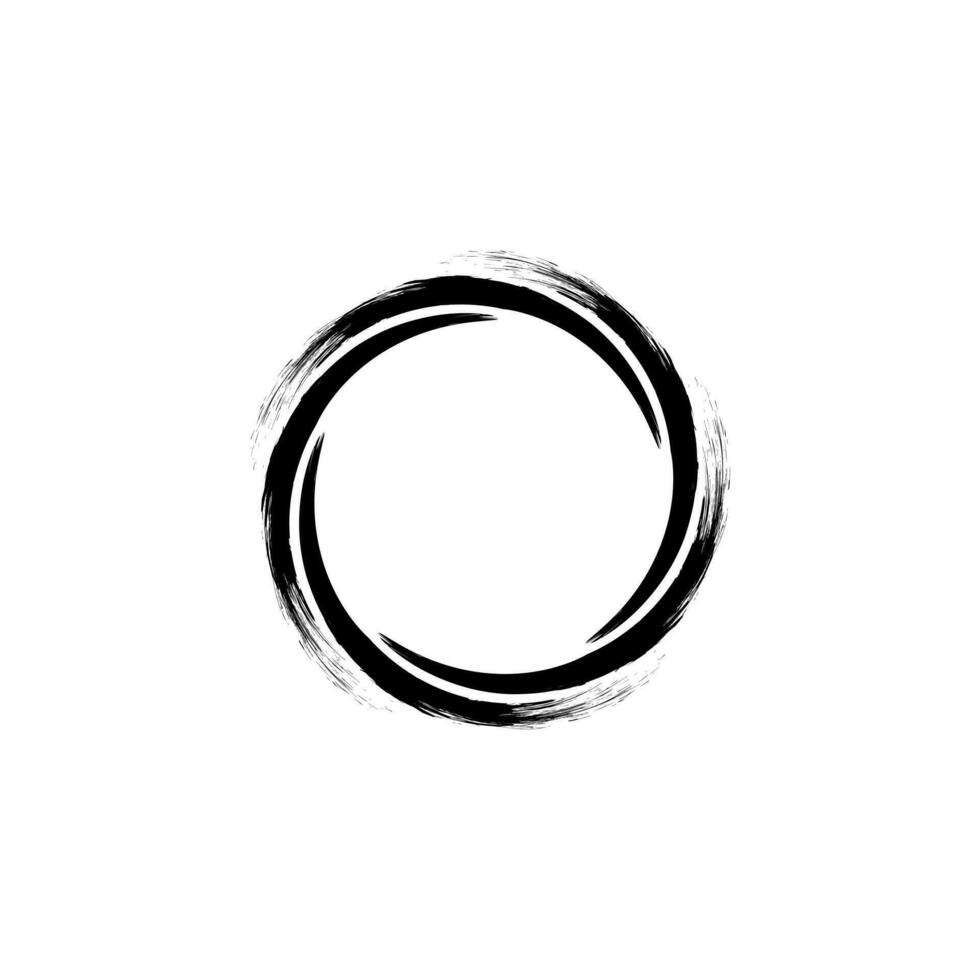 Black enso zen circle on white background. Vector illustration