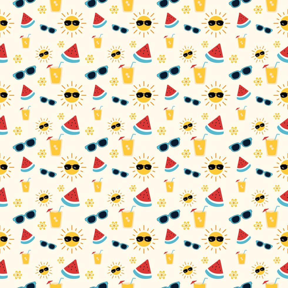 Summer seamless pattern vector