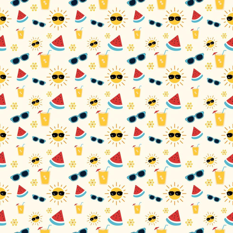 Summer seamless pattern vector