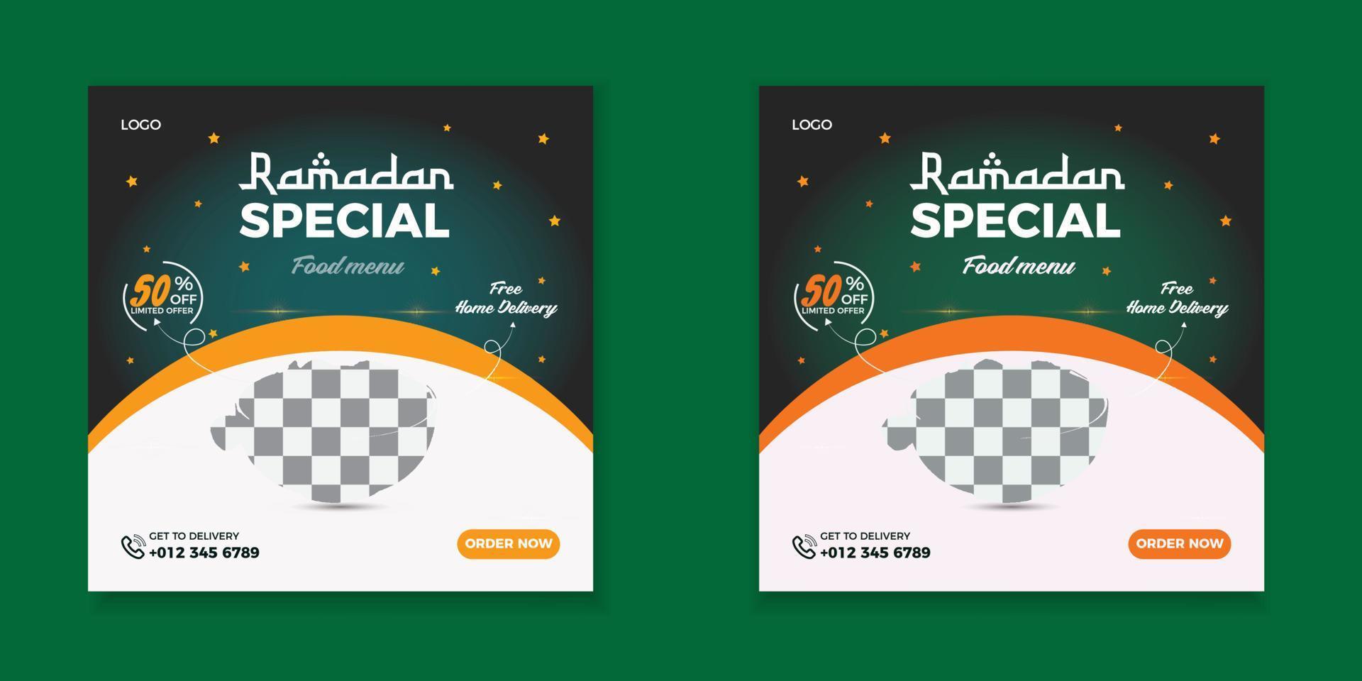 Ramadan special food social media post Template. vector