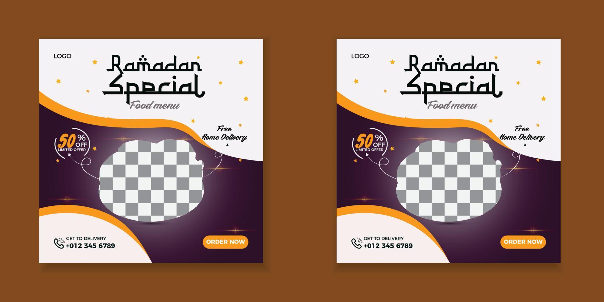 Ramadan special food social media post Template. vector