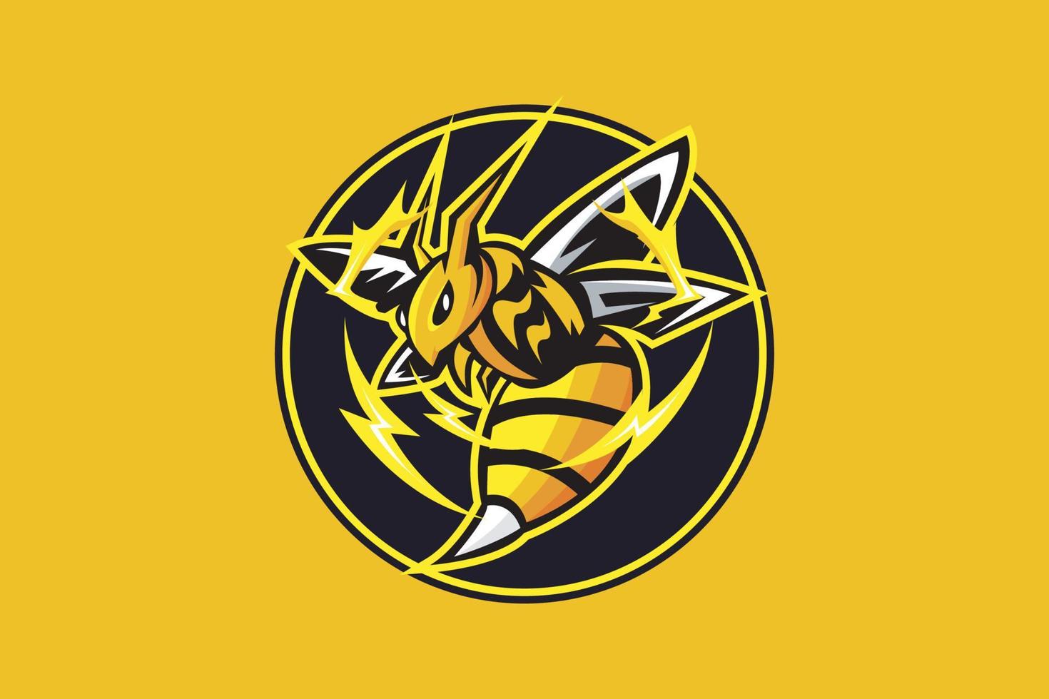 ELECTRIC BEE MASCOT LOGO FOR TEAM EMBLEM vector