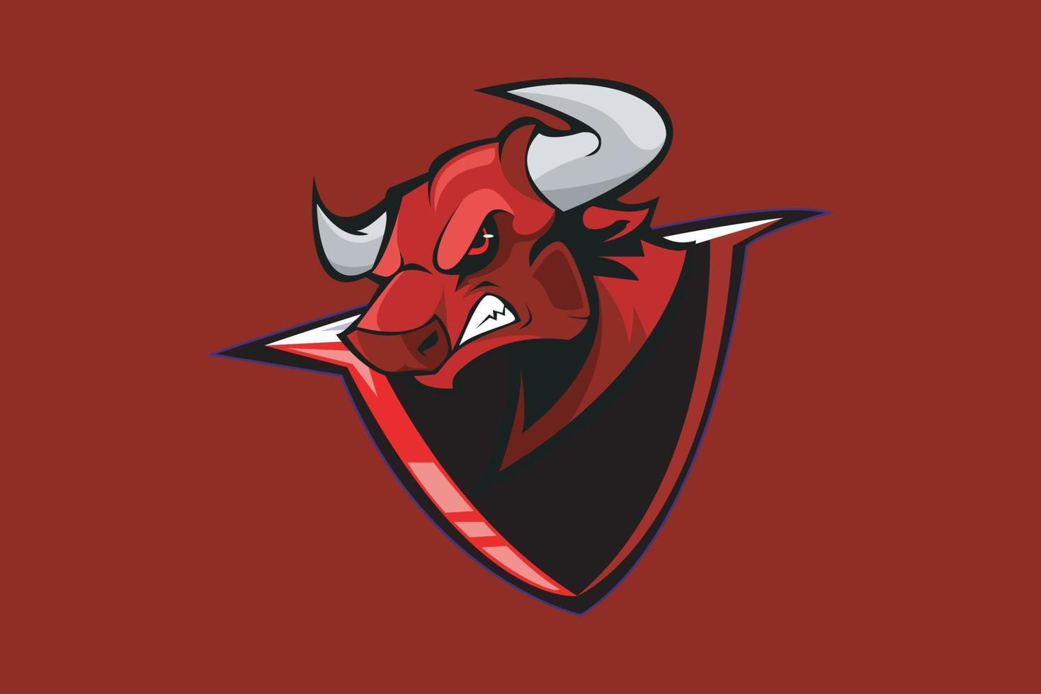 RED BULL CARTOON MASCOT LOGO vector