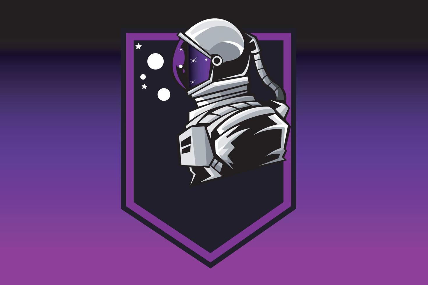 astronauta dibujos animados mascota logo vector