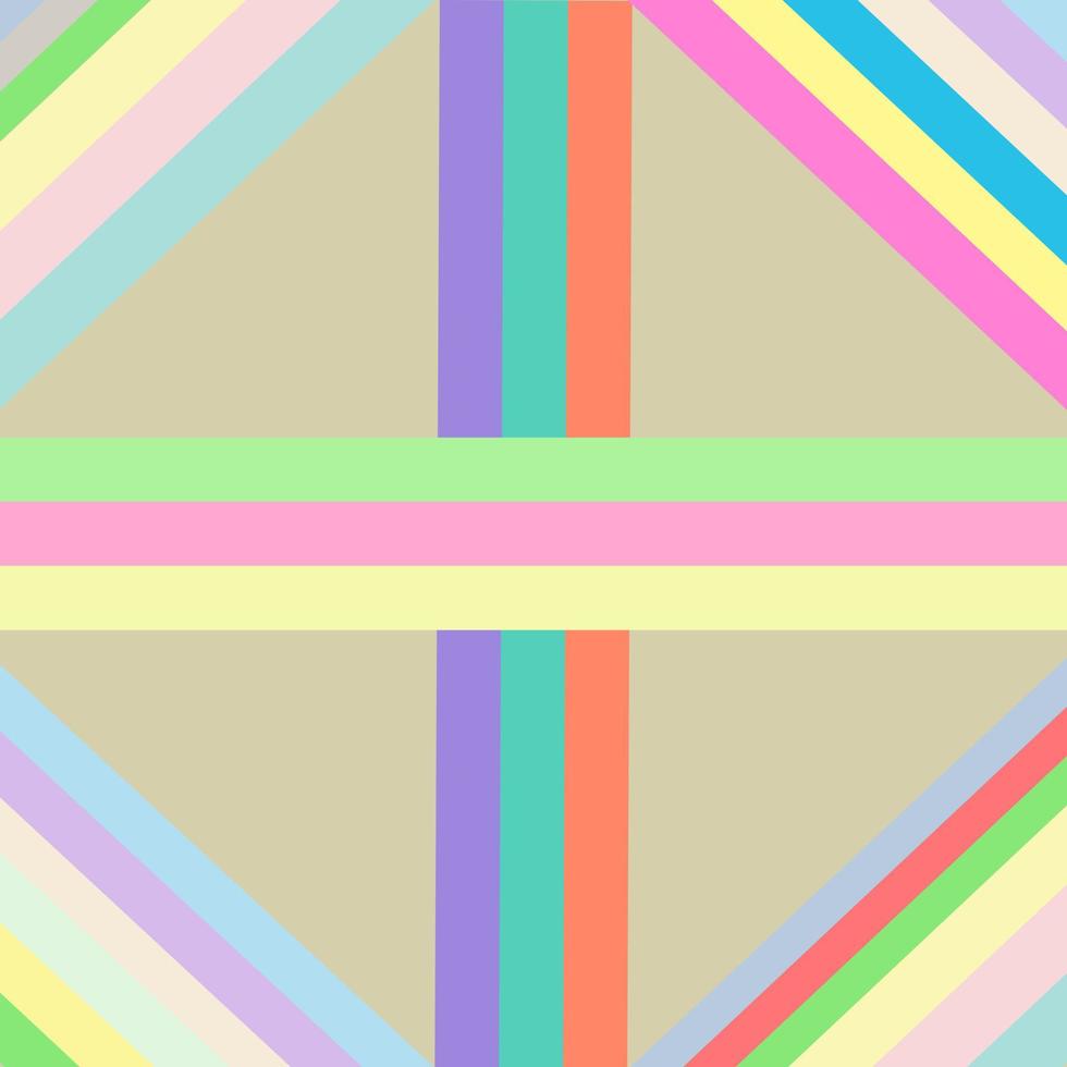 soft rainbow pastel multi line seamless patterm on brow background vector