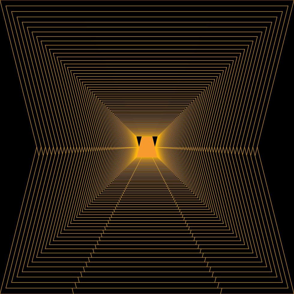elegancia oro color multi líneas geométrico modelo en negro antecedentes vector