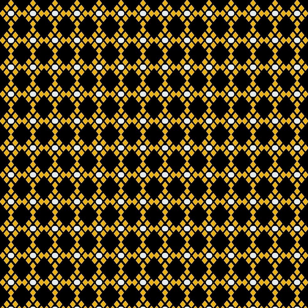 Elegance golden diamond square beauty design seamless geometric pattern with center white bubble circle dot on black background vector