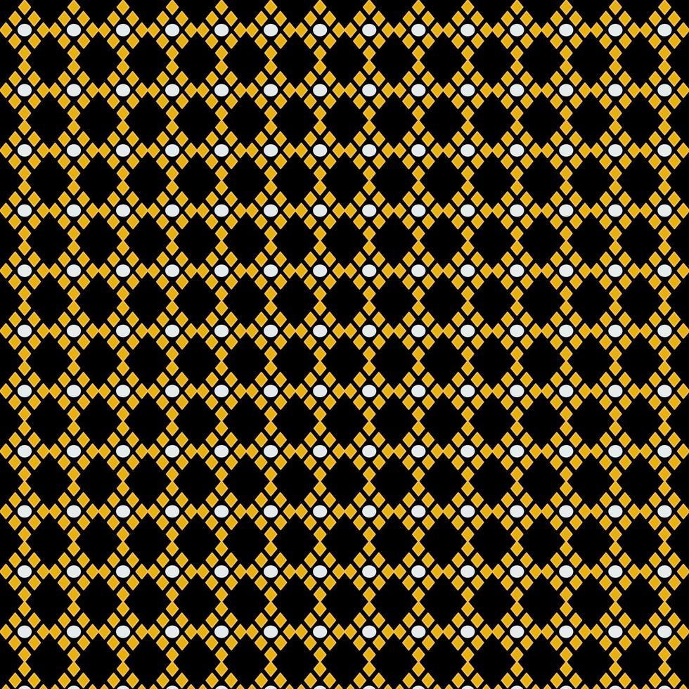 Elegance golden diamond square beauty design seamless geometric pattern with center white bubble circle dot on black background vector