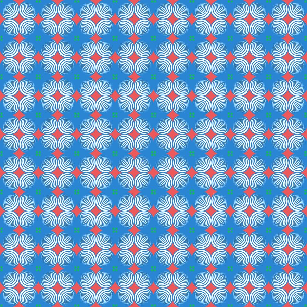 azul circulo anillos geométrico sin costura modelo con verde punto en rojo antecedentes vector