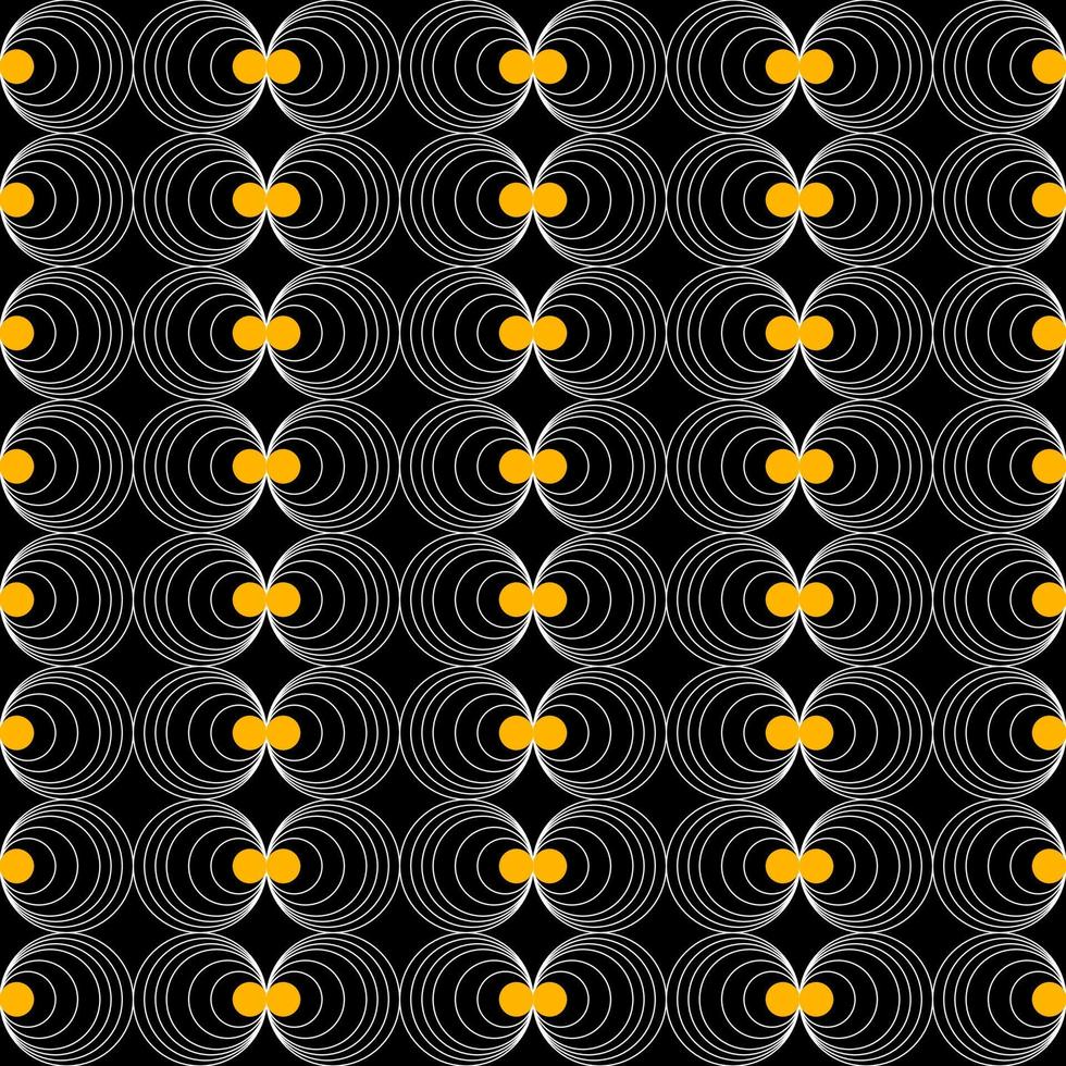 Elegance white silver circle geometric seamless pattern with gold dot decoration wallpaper textile on black background vector