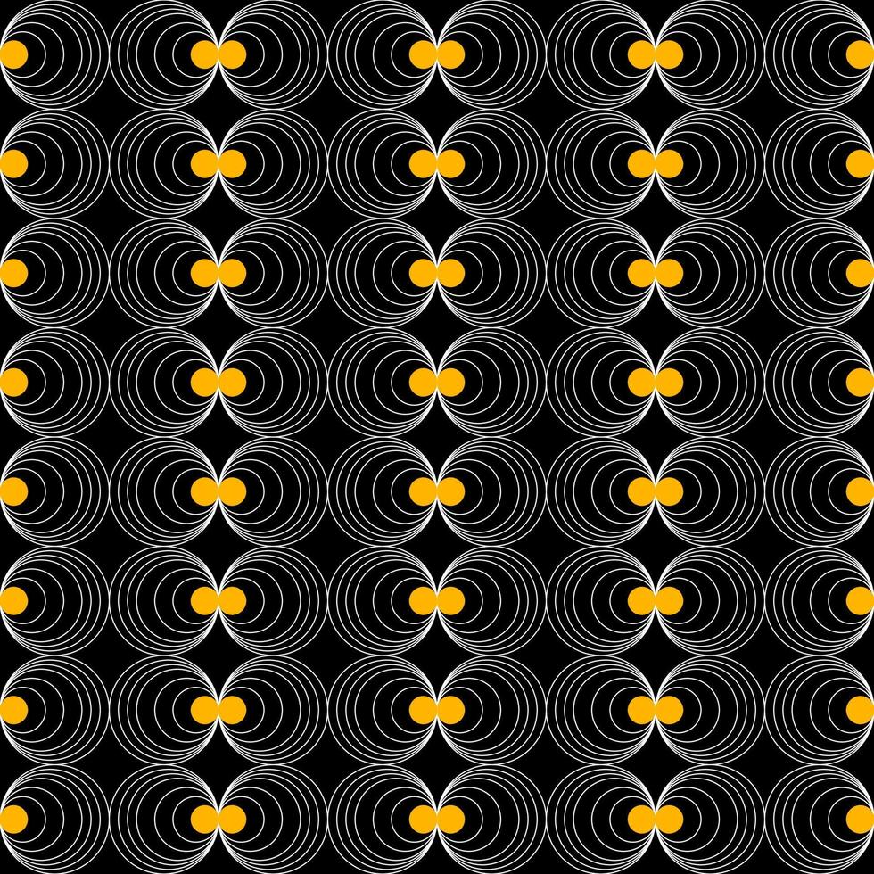 Elegance white silver circle geometric seamless pattern with gold dot decoration wallpaper textile on black background vector