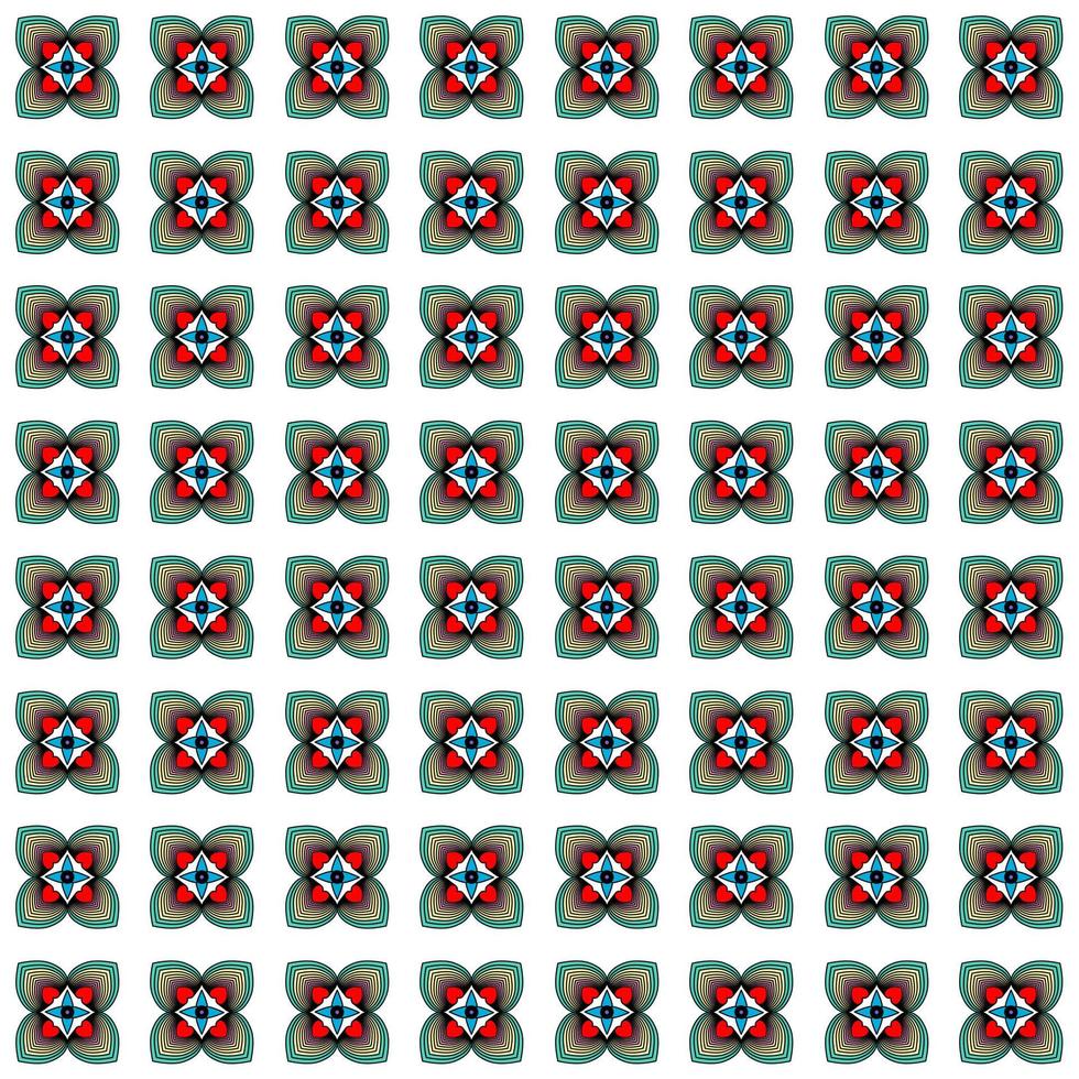 abstract geometric flower red heart blooming on white background vector