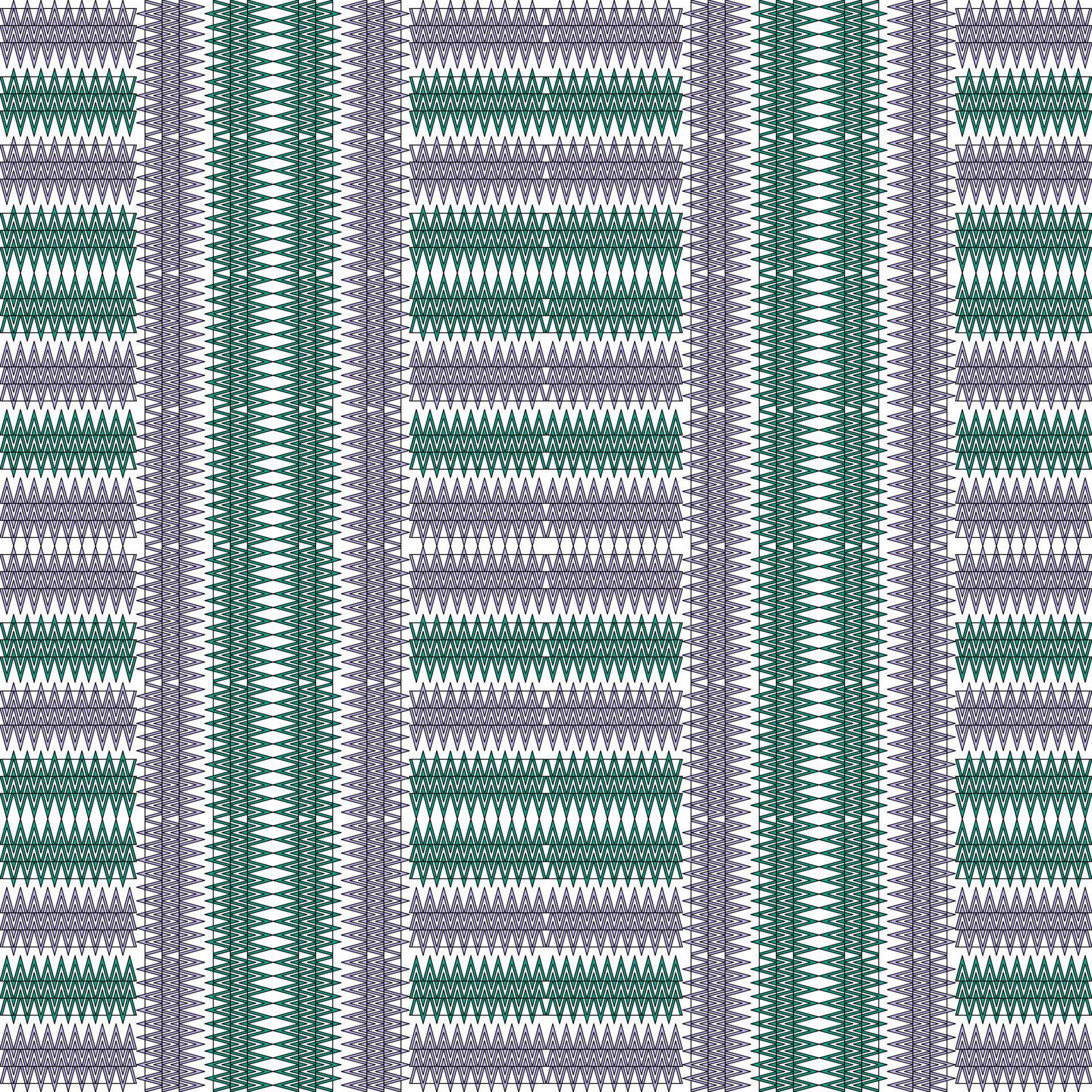 triangle zig zag green and purple dizzy eye wave shape connect lines