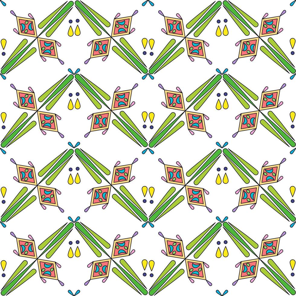 abstract sweet seamless triangle pattern green tear drop mix beauty daimond square on white background vector