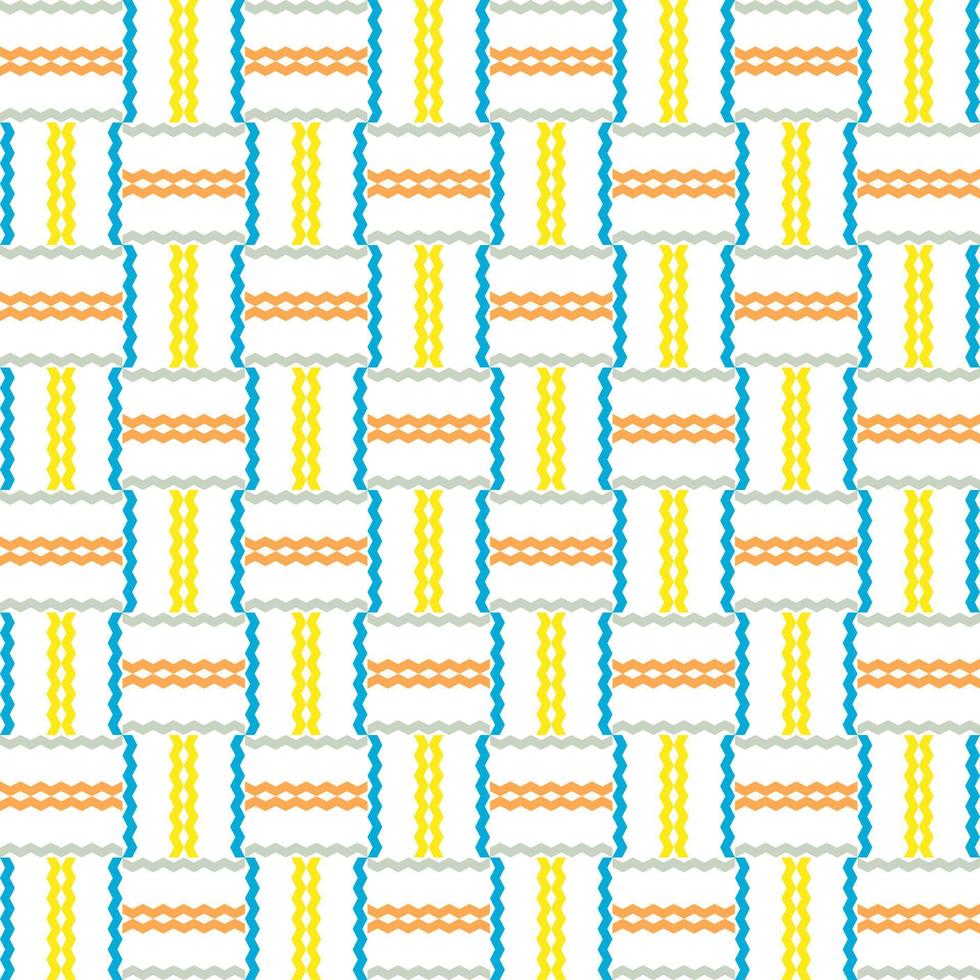 abstract wave lines weave knit blue orange and yellow mix gray multi shape on white background for textile and paper gift vector
