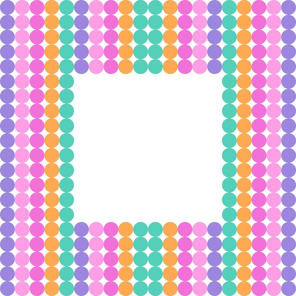 sweet pastel color frame picture with copy space on white background. circle polkadot seamless pattern for wallpaper and gift paper vector