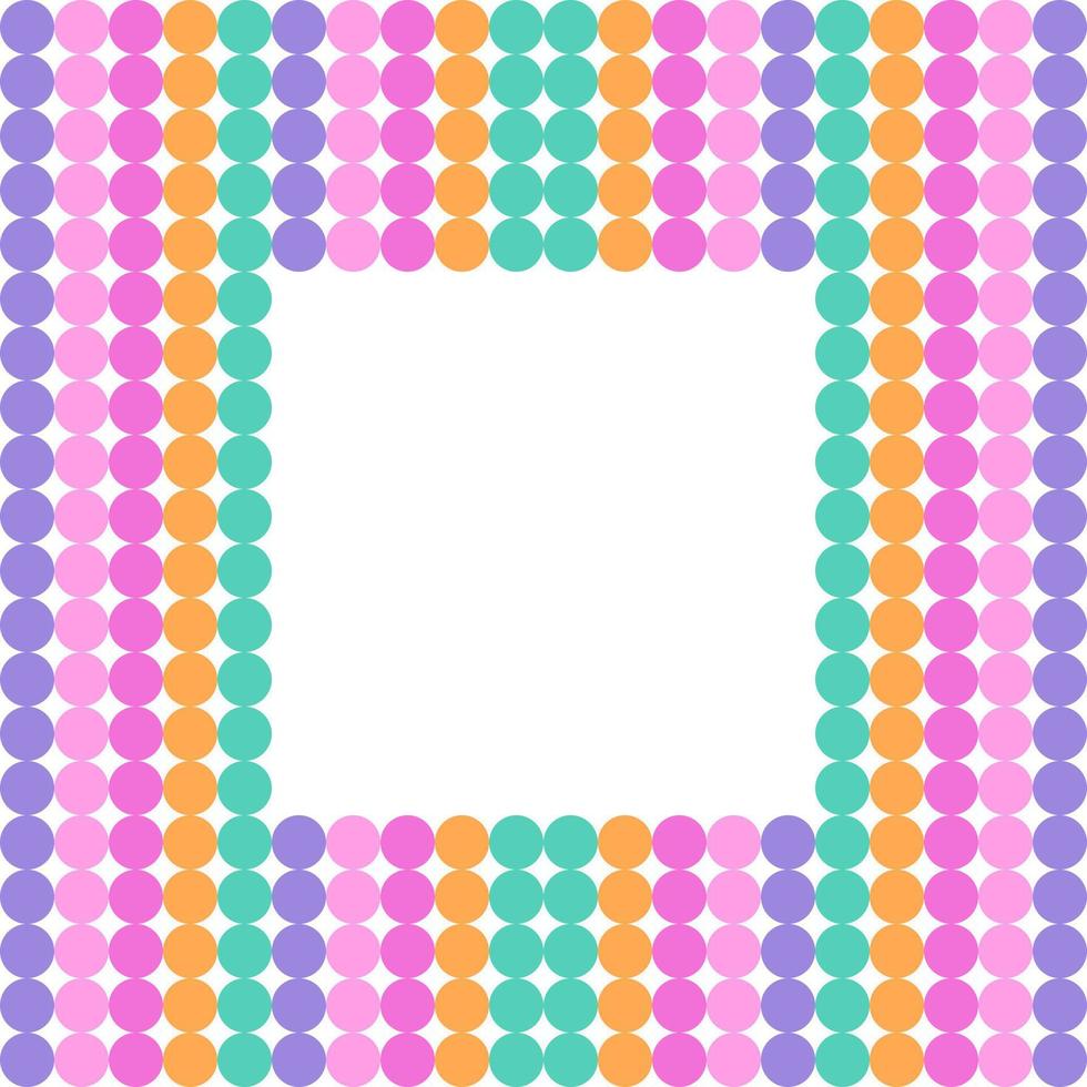 sweet pastel color frame picture with copy space on white background. circle polkadot seamless pattern for wallpaper and gift paper vector