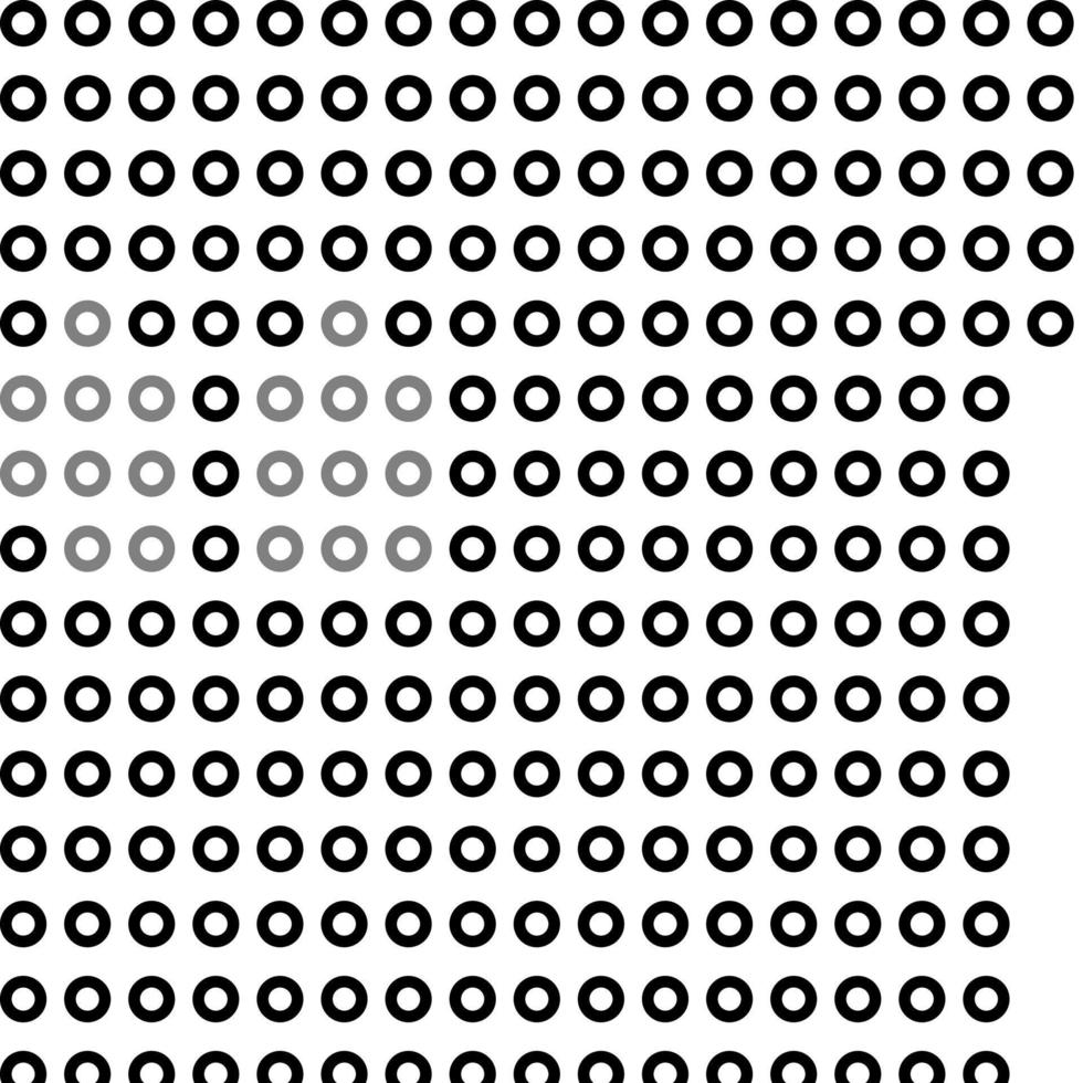 black circle donuts dot gray to white color creative classic design pattern. abstract round rings gradient shine effect shiny background vector