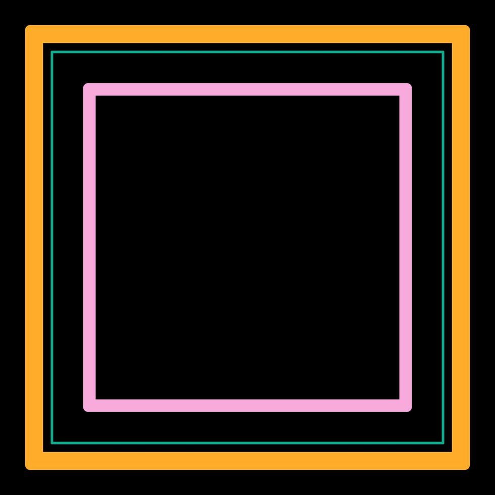 elegance square golden gold and soft pink line decoration with copy space on black background vector