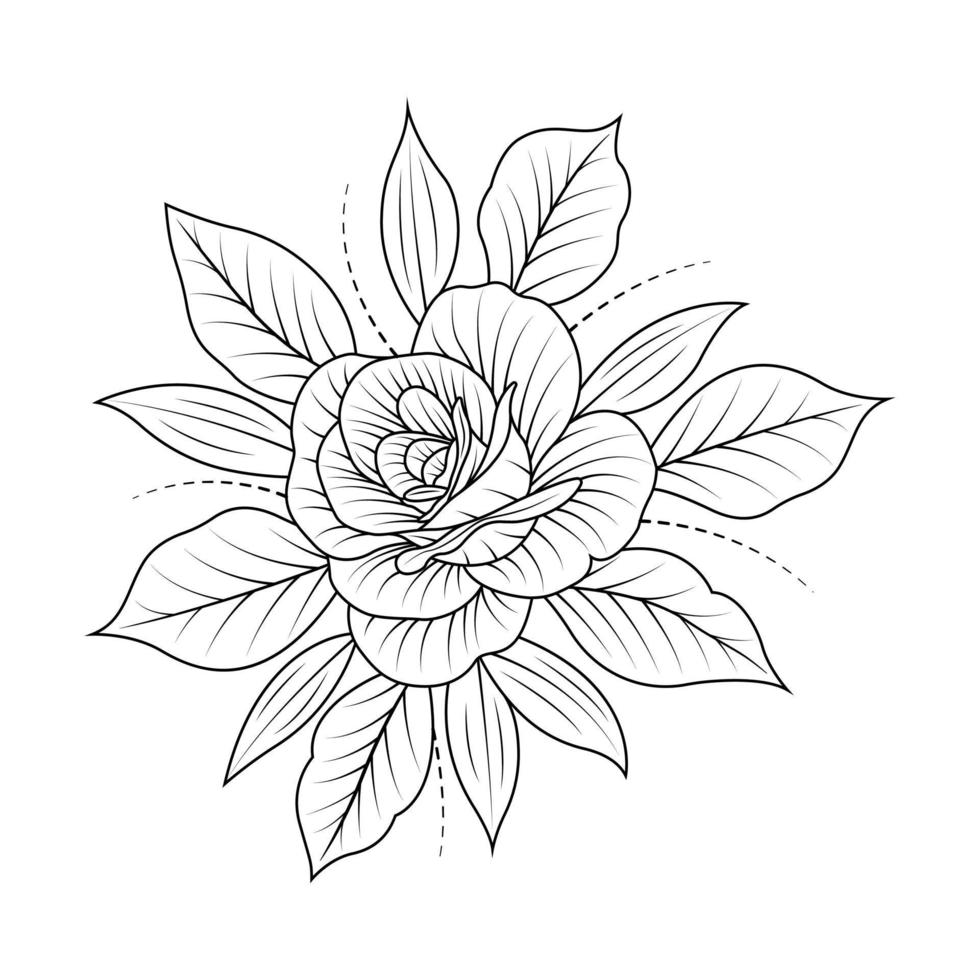 Flower arrangement line art collection, Advanced Flower Coloring Page, Beautiful Flower Coloring Pages free vector