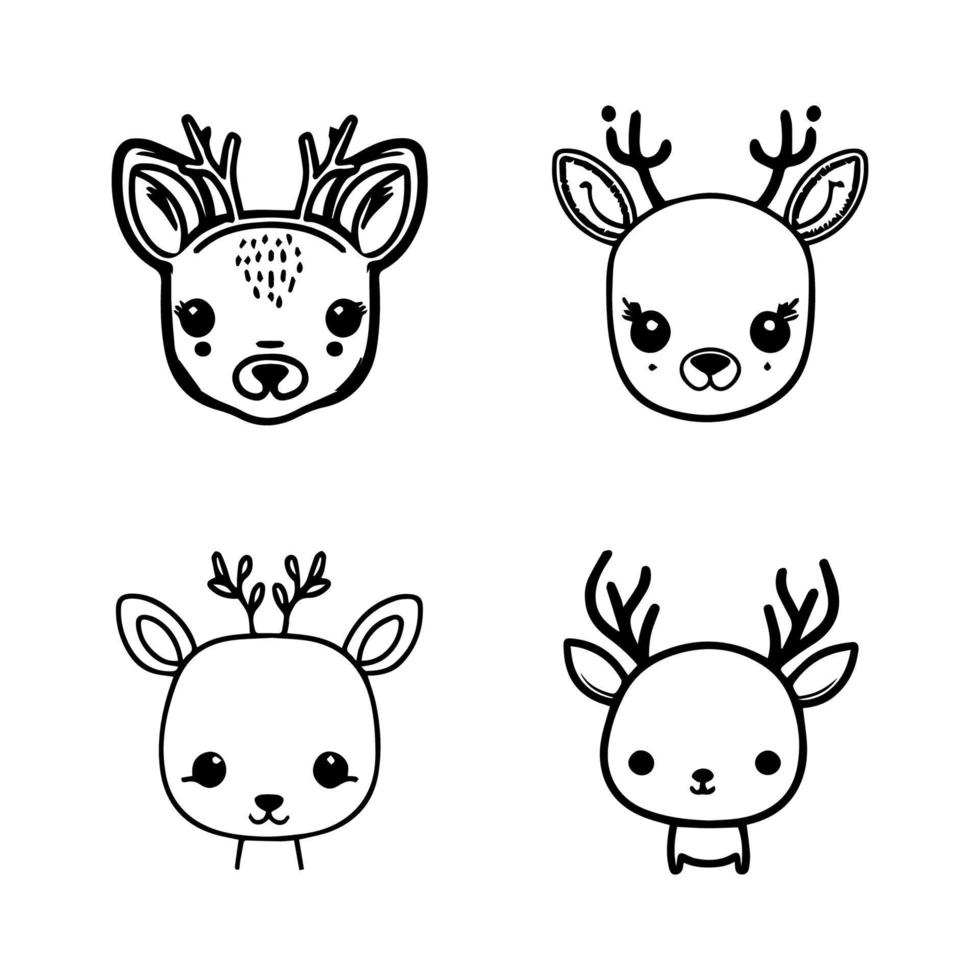 Bring the forest to your project with our cute anime deer head collection. Each one Hand drawn with love, these illustrations are sure to add a touch of woodland charm vector