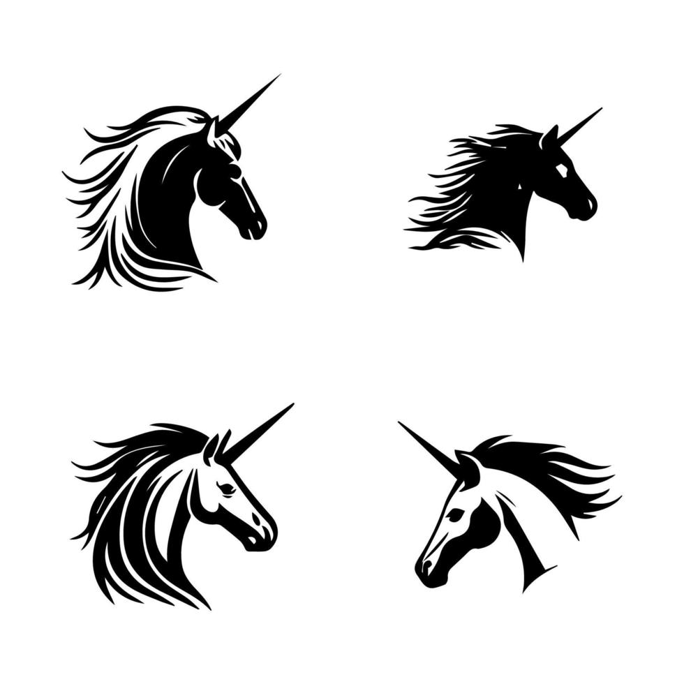 Add a touch of magic to your project with our unicorn logo silhouette collection. Hand drawn with love, these illustrations are sure to bring a sense of whimsy and wonder vector